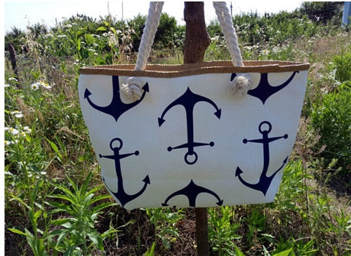 Anchor Canvas Tote Beach Bag