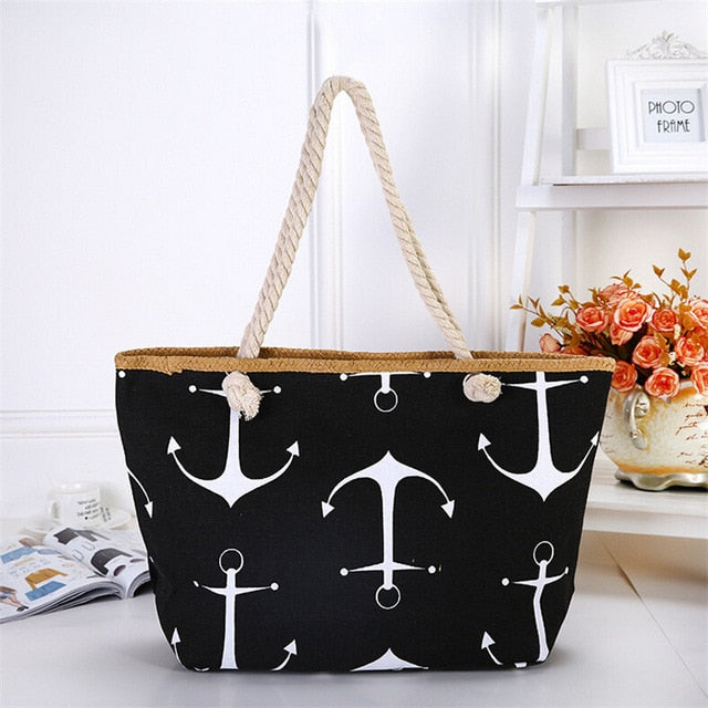 Anchor Canvas Tote Beach Bag