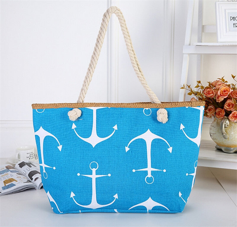 Anchor Canvas Tote Beach Bag