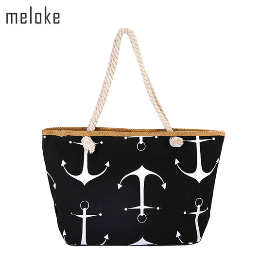 Anchor Canvas Tote Beach Bag