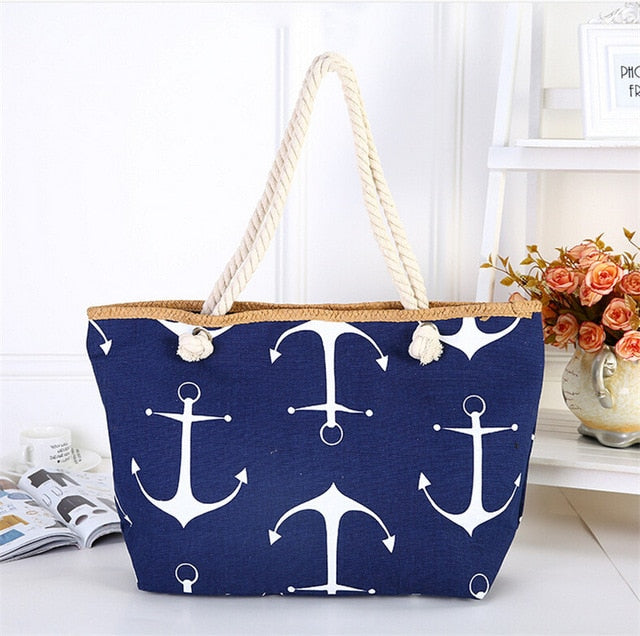 Anchor Canvas Tote Beach Bag