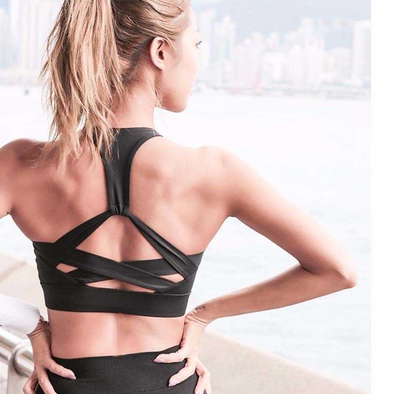 White Athletic Push Up Sports Bra