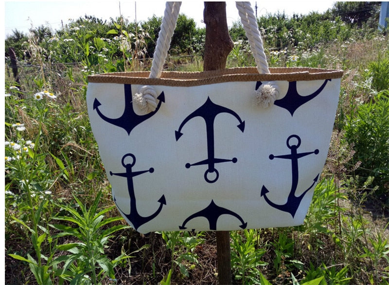Anchor Canvas Tote Beach Bag